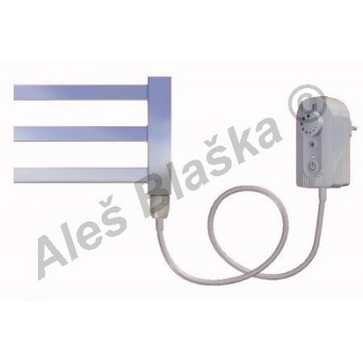 AV.ER pravý Elektrický koupelnový radiátor rovný metalická stříbrná (žebřík)