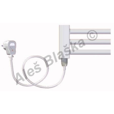 BK.ES pravý/levý Elektrický koupelnový radiátor rovný bílý (žebřík)
