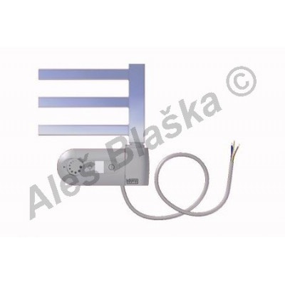 AV.ERK pravý Elektrický koupelnový radiátor rovný metalická stříbrná (žebřík)
