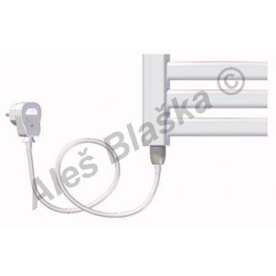 BKM.ES levý Elektrický koupelnový radiátor prohnutý bílý (žebřík)